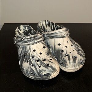 Black and White Crocs